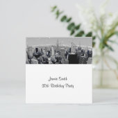 スターリーNYCエッチング魚眼グレースカイライン誕生日SQ 招待状 (スタンド正面)