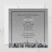 スターリーNYCエッチング魚眼グレースカイライン誕生日SQ 招待状 (裏面)