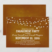 スターリ素朴ーナイトライト婚約パーティ 招待状 (正面/裏面)