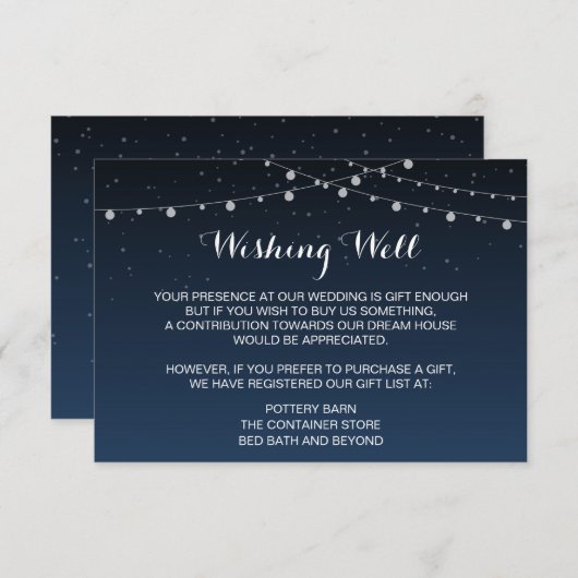 スターリ素朴ー結婚ナイトの登録カード 出欠カード (正面/裏面)