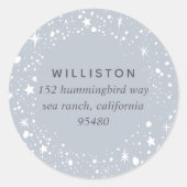 スターリ縁どホリデイ差出人住所 ラウンドシール (正面)