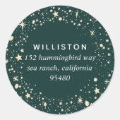 スターリ縁どホリデイ差出人住所 ラウンドシール (正面)