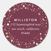 スターリ縁どホリデイ差出人住所 ラウンドシール (正面)