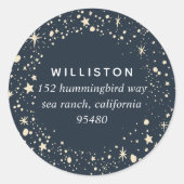 スターリ縁どホリデイ差出人住所 ラウンドシール (正面)