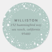 スターリ縁どホリデイ差出人住所 ラウンドシール (正面)