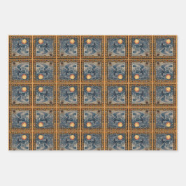 スターリ飛んでいるウィッチハロウィーン ラッピングペーパーシート