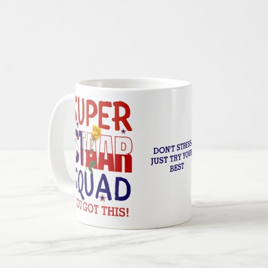 スタールテキサス州試験日先生 やる気を起こさせる コーヒーマグカップ (正面左)