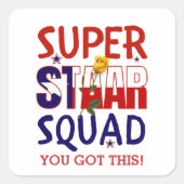 スタールテキサス州試験日先生 やる気を起こさせる スクエアシール (正面)