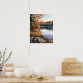 スターレイクウォーターカラーランドスケープアートプリントポスター ポスター (キッチン)