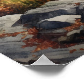 スターレイクウォーターカラーランドスケープアートプリントポスター ポスター (角)