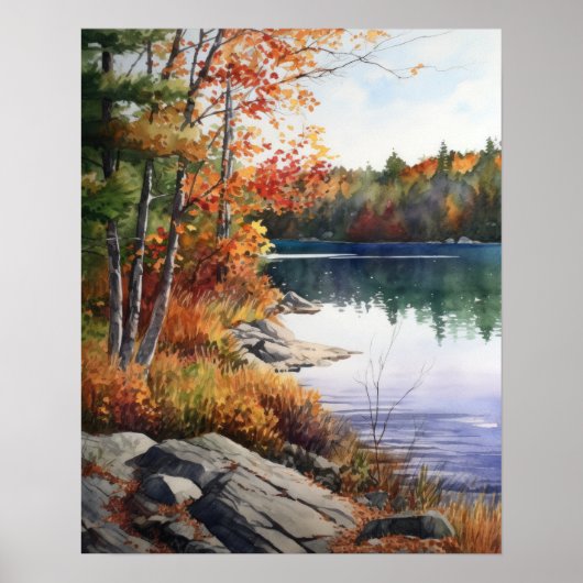 スターレイクウォーターカラーランドスケープアートプリントポスター ポスター (正面)