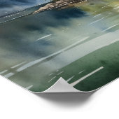 スターレイクウォーターカラーランドスケープアートプリントポスター ポスター (角)