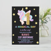 スターレインボーユニコーン誕生日招待状フライ 招待状 (スタンド正面)
