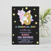スターレインボーユニコーン誕生日招待状フライ 招待状 (スタンド正面)