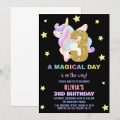 スターレインボーユニコーン誕生日招待状フライ 招待状 (正面/裏面)