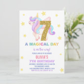 スターレインボーユニコーン誕生日招待状フライ 招待状 (スタンド正面)