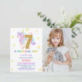 スターレインボーユニコーン誕生日招待状写真 招待状 (スタンド正面)