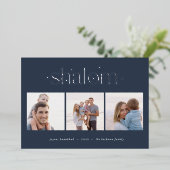 スターレッドつながり | Hanukkahフォトコラージュ 箔シーズンカード (立ち正面)