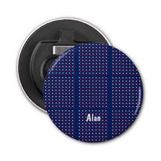 スターレッドホワイト/ブルーボタン型栓抜き 栓抜き (正面)