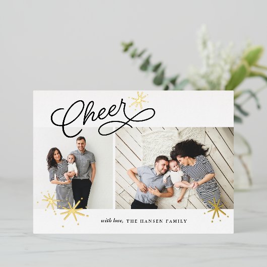 スターレッド応援 | 2枚の写真 箔シーズンカード (立ち正面)