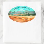 スターンズワーフ – カリフォルニア州サンタバーバラ 楕円形シール (バッグ)