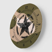 スターヴィンテージグリーン迷彩 ラージ壁時計 (傾斜)