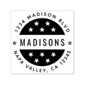 スター丸型スクリプト差出人住所自己インクスタンプ セルフインキングスタンプ (デザイン)