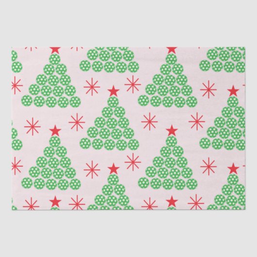 スター付きクリスマスピックルボールツリー柄 薄葉紙 (正面)