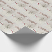 スター付きクリスマス雪だるま ラッピングペーパー (角)