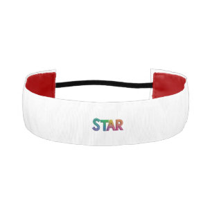 スター付きヘッドベルト文字 アスレチックヘッドバンド