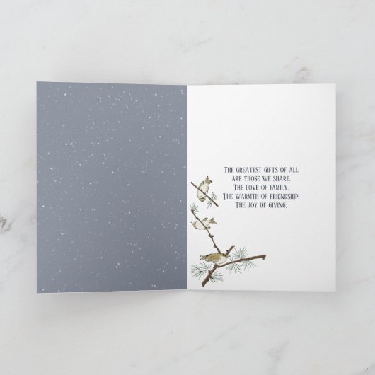 スター付きメリークリスマス雪だるま シーズンカード (内部)