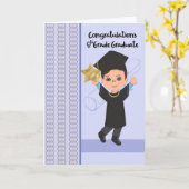 スター付き少年のための卒業8年生 カード (黄色い花)