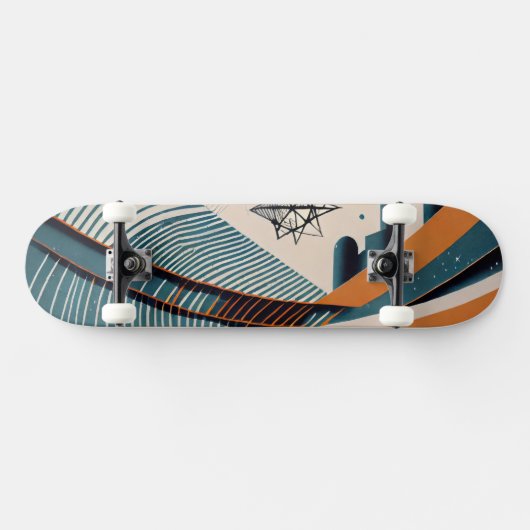 スター付き都市抽象芸術 スケートボード (横)