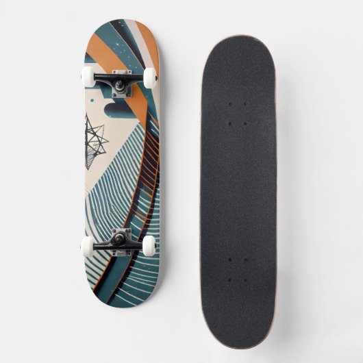 スター付き都市抽象芸術 スケートボード (正面)