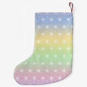 スター伝統的パタ日本のーンの虹の色相 スモールクリスマスストッキング (裏面)
