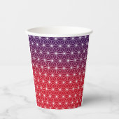 スター伝統的パタ日本のーン赤と紫Sma 紙コップ (正面)