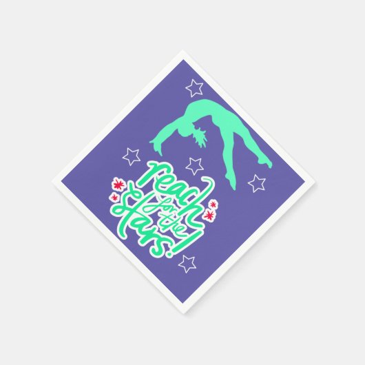 スター体操の転倒にリーチ スタンダードカクテルナプキン (角)