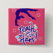 スター体操の転倒にリーチ 缶バッジ (正面)