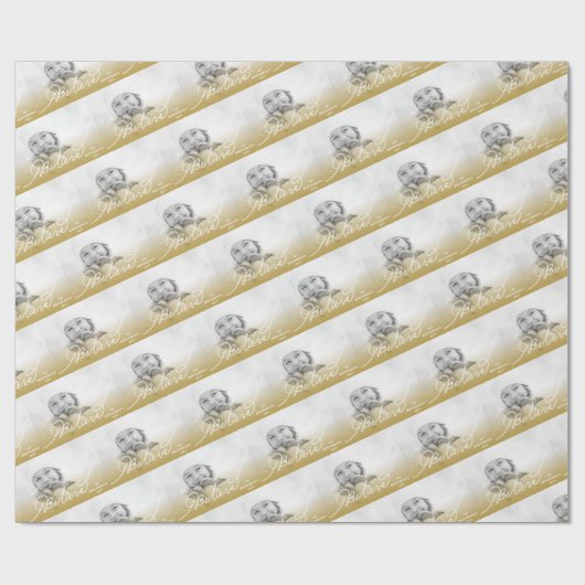 スター信じ金ゴールドグラデーションクリスマスフォトホリデー ラッピングペーパー (フラット)