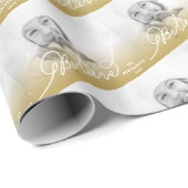 スター信じ金ゴールドグラデーションクリスマスフォトホリデー ラッピングペーパー (ロールコーナー)