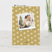 スター信じ金ゴールド書クリスマス写真 シーズンカード (裏面)