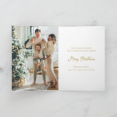 スター信じ金ゴールド書クリスマス写真 シーズンカード (内部)