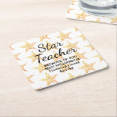 スター先生の感謝はあなたのために スクエアペーパーコースター (アングル)