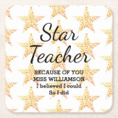 スター先生の感謝はあなたのために スクエアペーパーコースター (正面)