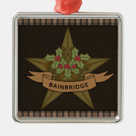 スター初期の&ベリーのクリパーソナライズされたスマス メタルオーナメント