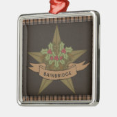 スター初期の&ベリーのクリパーソナライズされたスマス メタルオーナメント (左)