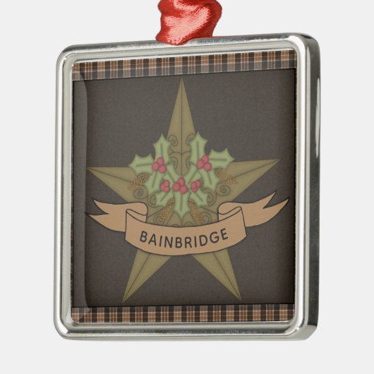 スター初期の&ベリーのクリパーソナライズされたスマス メタルオーナメント (左)