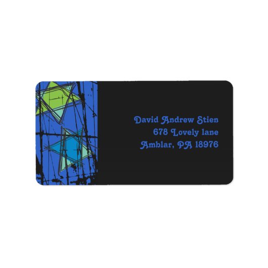 スター動揺してズバーバルミツワー招待状ラベル ラベル (正面)