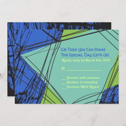 スター動揺してズバーバルミツワー招待状返信 招待状 (正面/裏面)