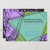 スター動揺してズバーバルミツワー招待状返信 招待状 (正面/裏面)